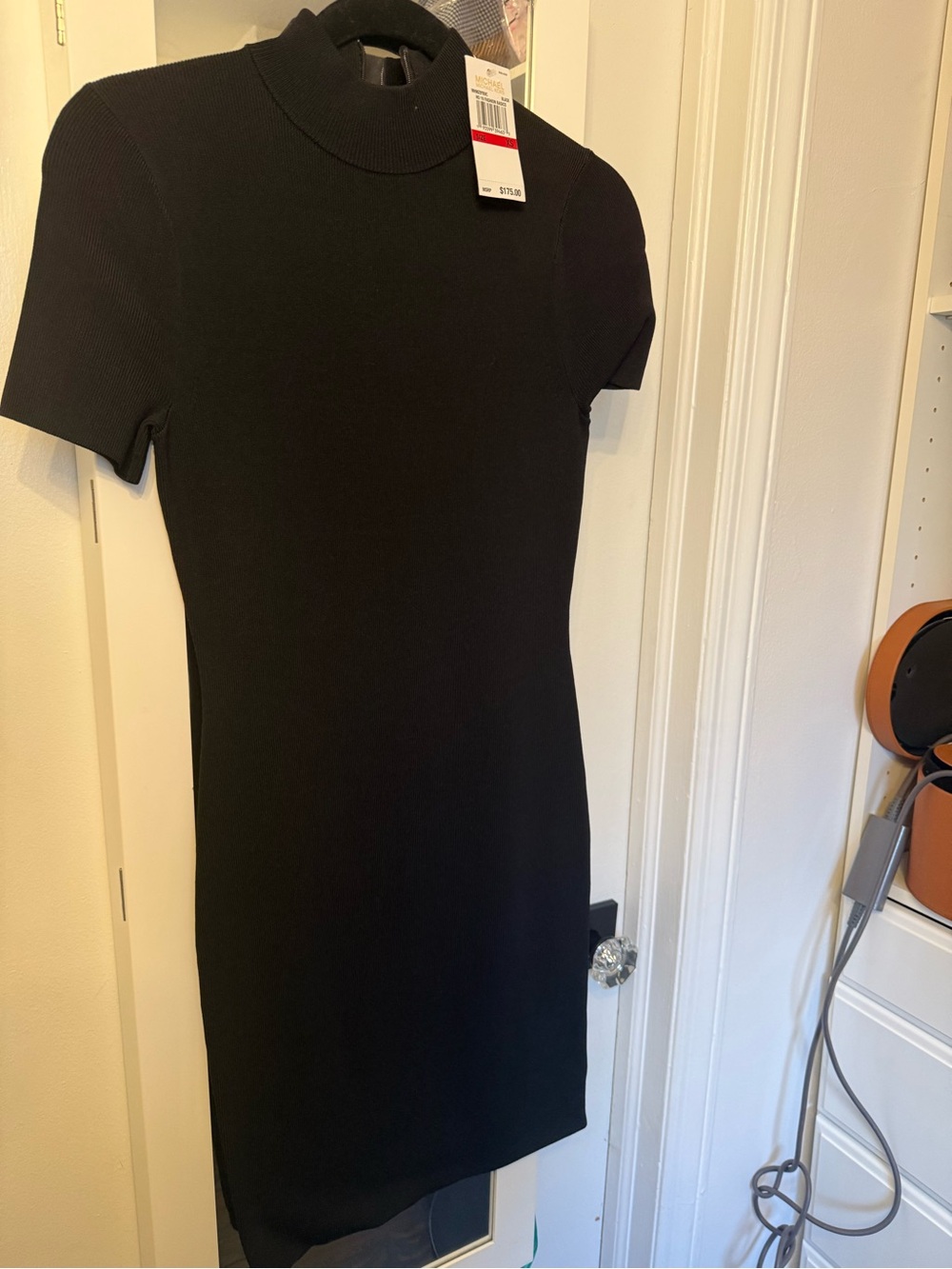 Michael Kors Black Short Sleeve Knit Mini Dress